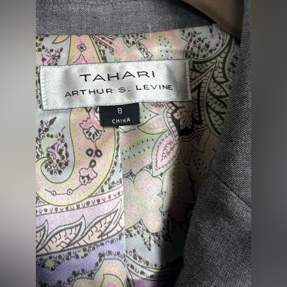 TAHARI ARTHUR S-LEVINE GRAY SKIRT SUIT SIZE 8 - Picture 5 of 14